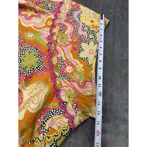 Celia B Corazon Mini Skirt Medium Colorful Embroidered Cotton Ruffle Hem - Picture 7 of 10